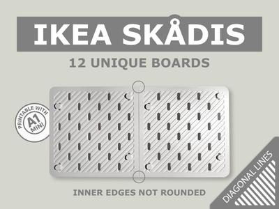 IKEA SKADIS Pegboard – A1 Mini – DIAGONAL LINES