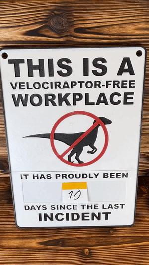 Velociraptor-free sign