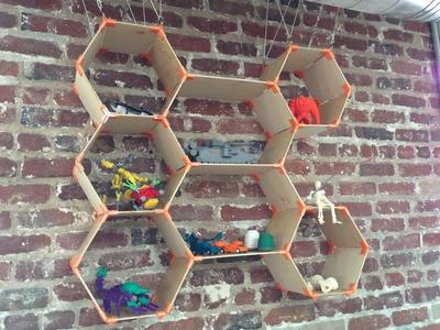 Customizable hexagonal shelves