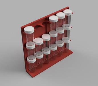 Pill Bottle parts storage rack freestanding 
