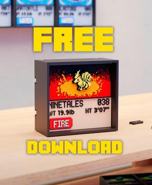 #038 Ninetales - Pixel Voxel Art Frame (No support, 3MF included)