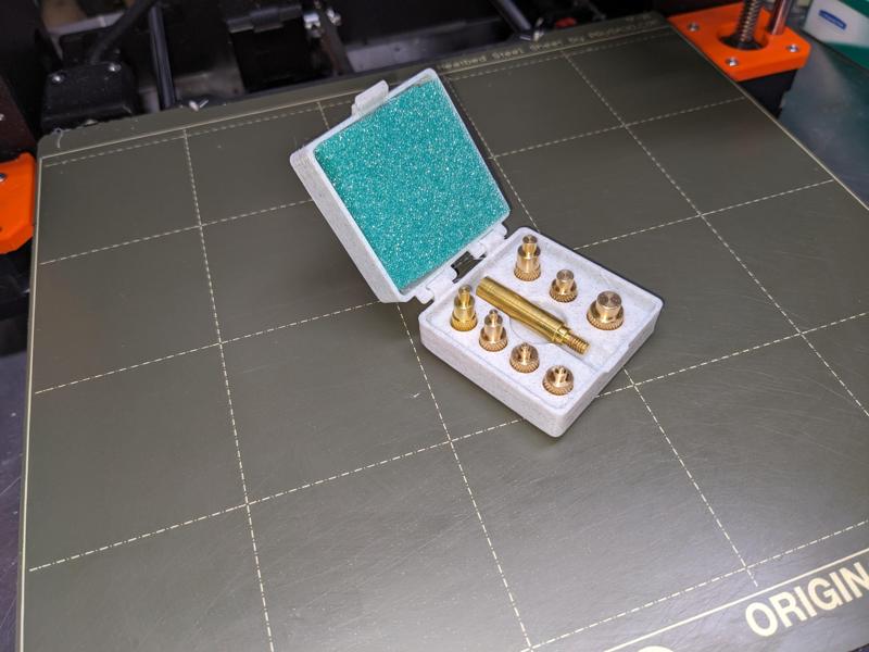 Print-in-place Hinged Case for Ruthex Style Soldering Tip Insert
