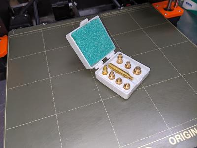 Print-in-place Hinged Case for Ruthex Style Soldering Tip Insert