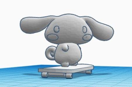 Cinnamoroll on skateboard