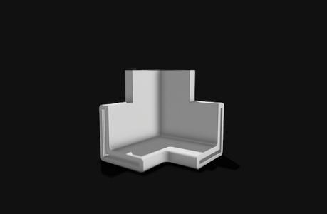 Three ways angle bracket corner for 25mm profiles