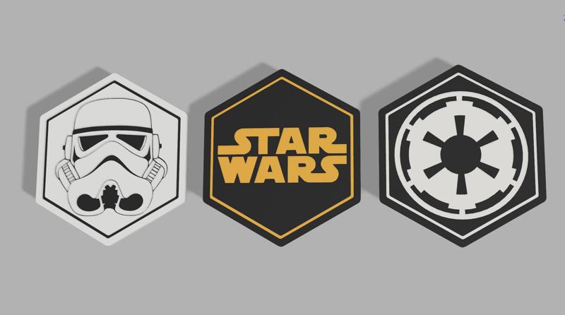 Star Wars Coaster / Star Wars Untersetzer Hexagon