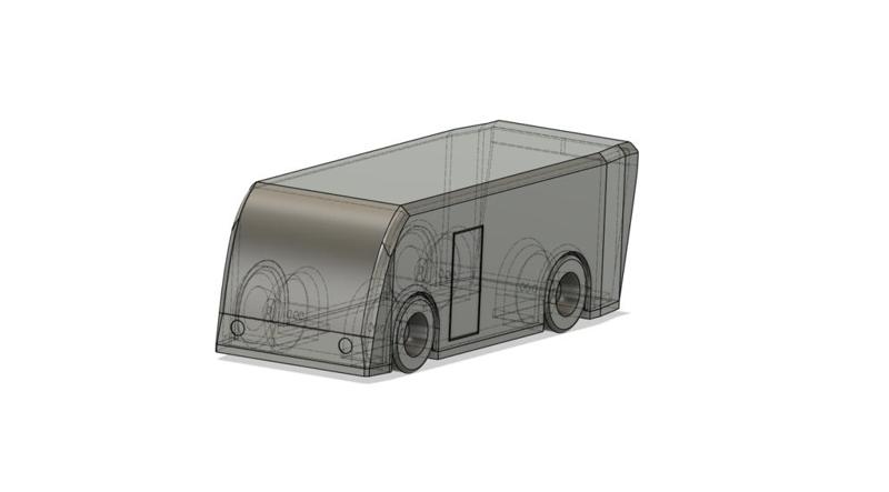 Supportless 3D print. Mini Bus, Futuristic, minimalist design van