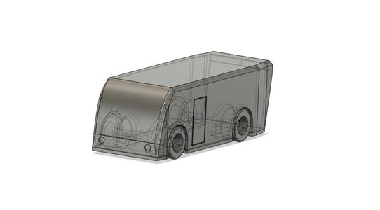 Supportless 3D print. Mini Bus, Futuristic, minimalist design van