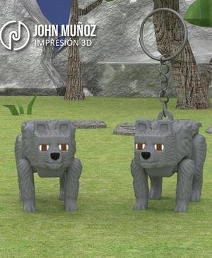 wolf dennis Minecraft movie keychains figure