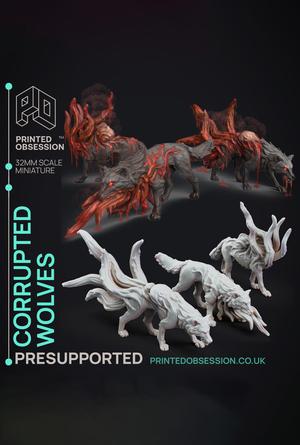 Corrupted Wolf - The Mists of Change - PRESUPPORTED - Illustrated and Stats - 32mm scale			