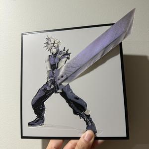 Cloud Strife with Buster Sword Pop Art - Hueforge Hybrid
