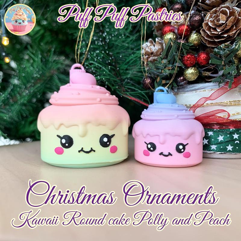 Christmas Ornaments Kawaii Round cake Polly and Peach