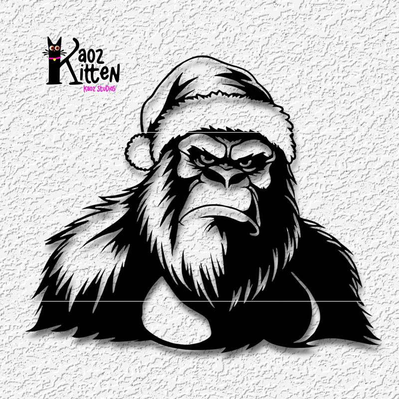 Santa Squatch wall art Christmas Bigfoot wall decor