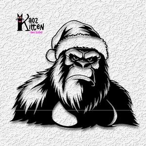 Santa Squatch wall art Christmas Bigfoot wall decor