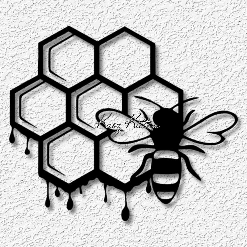 honeycomb with honeybee wall art bee hive home decor