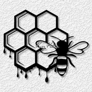 honeycomb with honeybee wall art bee hive home decor