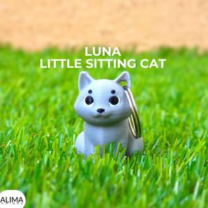 Luna - Little Sitting Cat / Cute Mini Design / Keychain Toy
