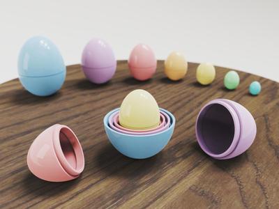 Easter eggs nesting doll