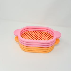 Retro Checkered Stackable Pool Tray - Functional Storage and Organizer
