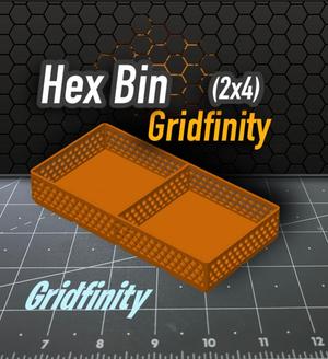 Hex Bin w/Divider Gridfinity 2x4