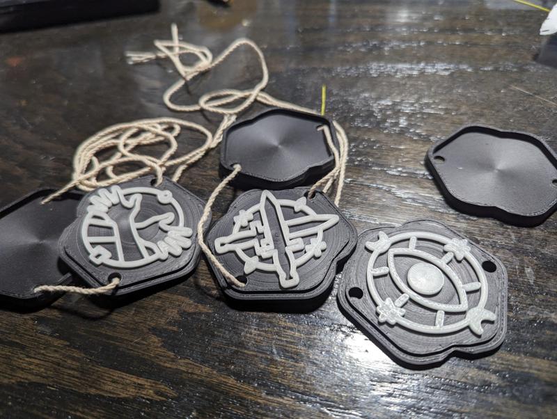 Murder in the Dark Game Necklace Tokens