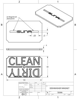 Magnetic Dishwasher Sign - CLEAN | DIRTY