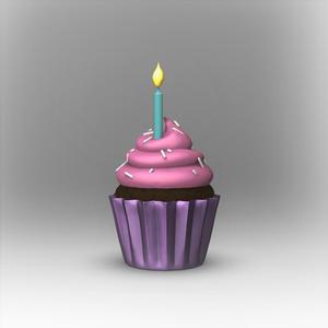 Cupcake with Sprinkles & Candle +MMU Files