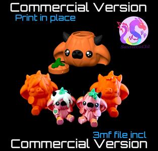 Pumpkin Cows and Bucket with lid *Commercial Version*