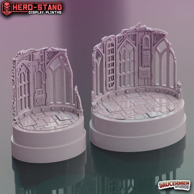 Hero-Stand Display Plinths - Gothic Ruins (Oval)