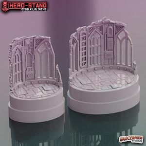 Hero-Stand Display Plinths - Gothic Ruins (Oval)