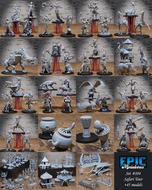 Safari Tour Set / Wild Animal & Tribe Encounter / Fantasy Africa Collection / Pre-Supported