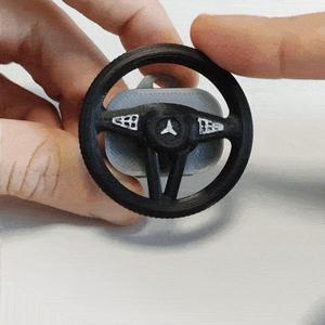 STEERING WHEEL KEYCHAIN SPRING LOADED FULLY 3D PRINTED