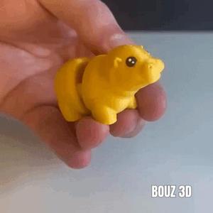 Baby Hippo-Bouz3D-FLEXI-KEYCHAIN-angry baby hippo