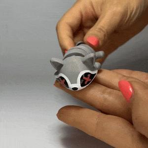 Splat Raccoon Flexi (Toy, Keychain & Magnet) 🦝