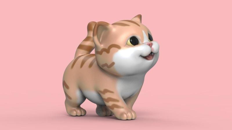 Cute Walking Kitten V3 STL for