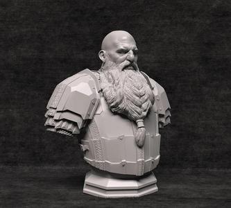 Iron Hill Dwarf Bust - no presupported   