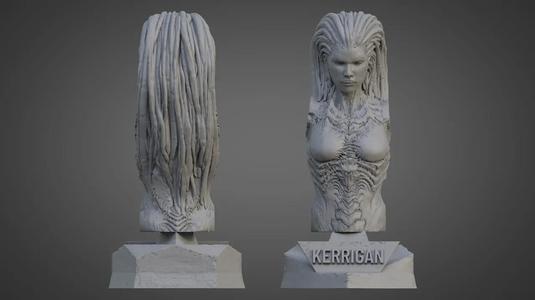 KERRIGAN ULTRA-DETAILED SUPPORT-FREE BUST 3D MODEL   
