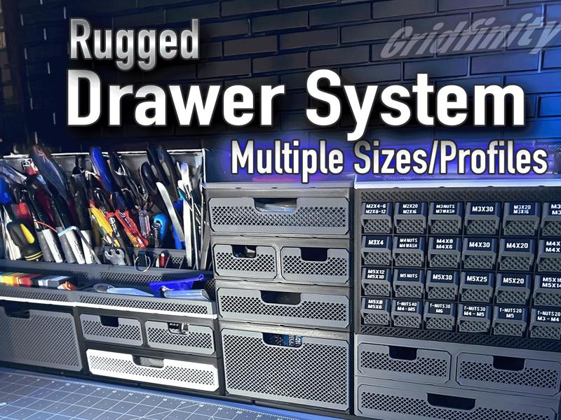 Rugged Drawer System -  Gridfinity Stackable