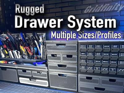 Rugged Drawer System -  Gridfinity Stackable