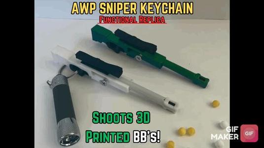 AWP Sniper Keychain FUNCTIONAL BB Blaster