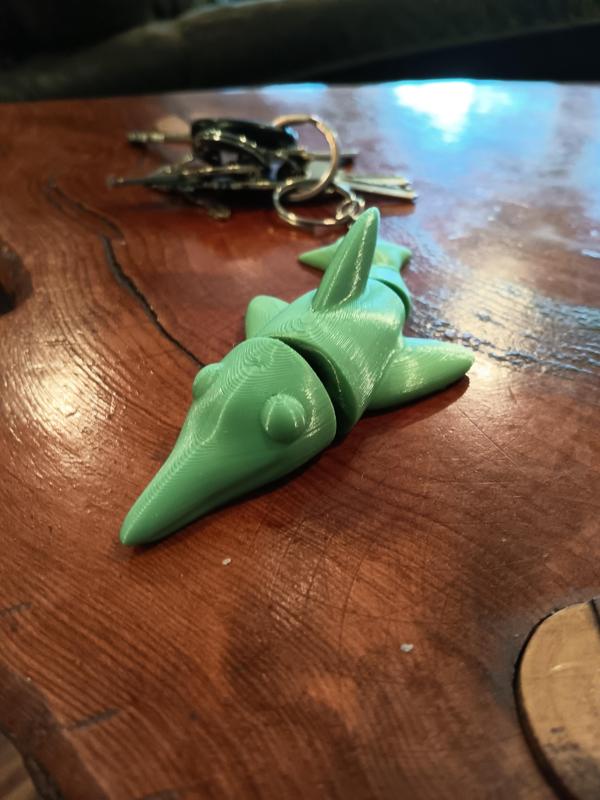 flexi dolphin keychain - print in place