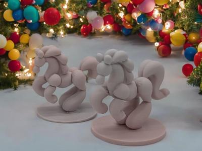 Balloon-Inspired Abstract Horse Sculpture