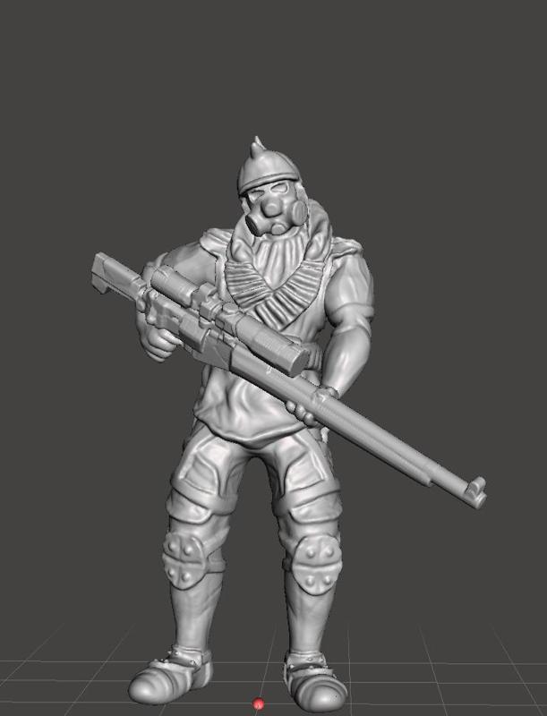 Gas Mask Bandit w/ Sniper - Tabletop miniatures