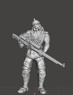 Gas Mask Bandit w/ Sniper - Tabletop miniatures