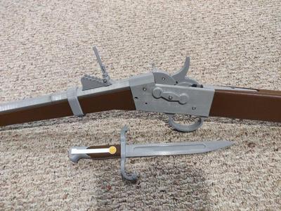 3D Printed Remington Rolling Block Rifle Model - Fully Functional Firing and Ejection Mechanisms, with Latching Bayonet