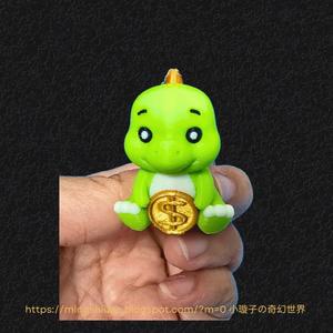 Cute lucky little dinosaur