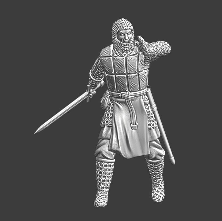 Medieval Knight shouting commands