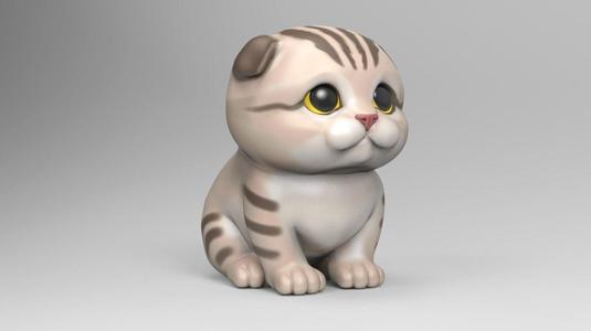 Cute Scottish Fold Kitten STL
