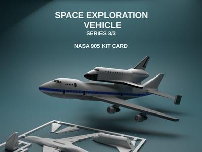 Nasa 905 Kit Card 747 Jumbojet with Spaceshuttle 