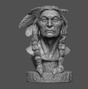 Native American Warrior Bust